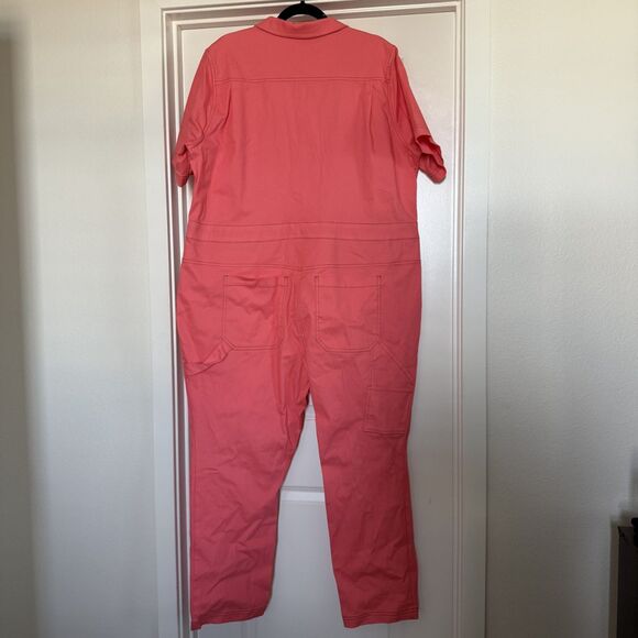NWT! Wildfang The Essential Coverall Jumper Coral Pink 1X - Picture 3 of 16